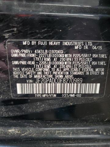 2015 SUBARU XV CROSSTR JF2GPADC0F8270989
