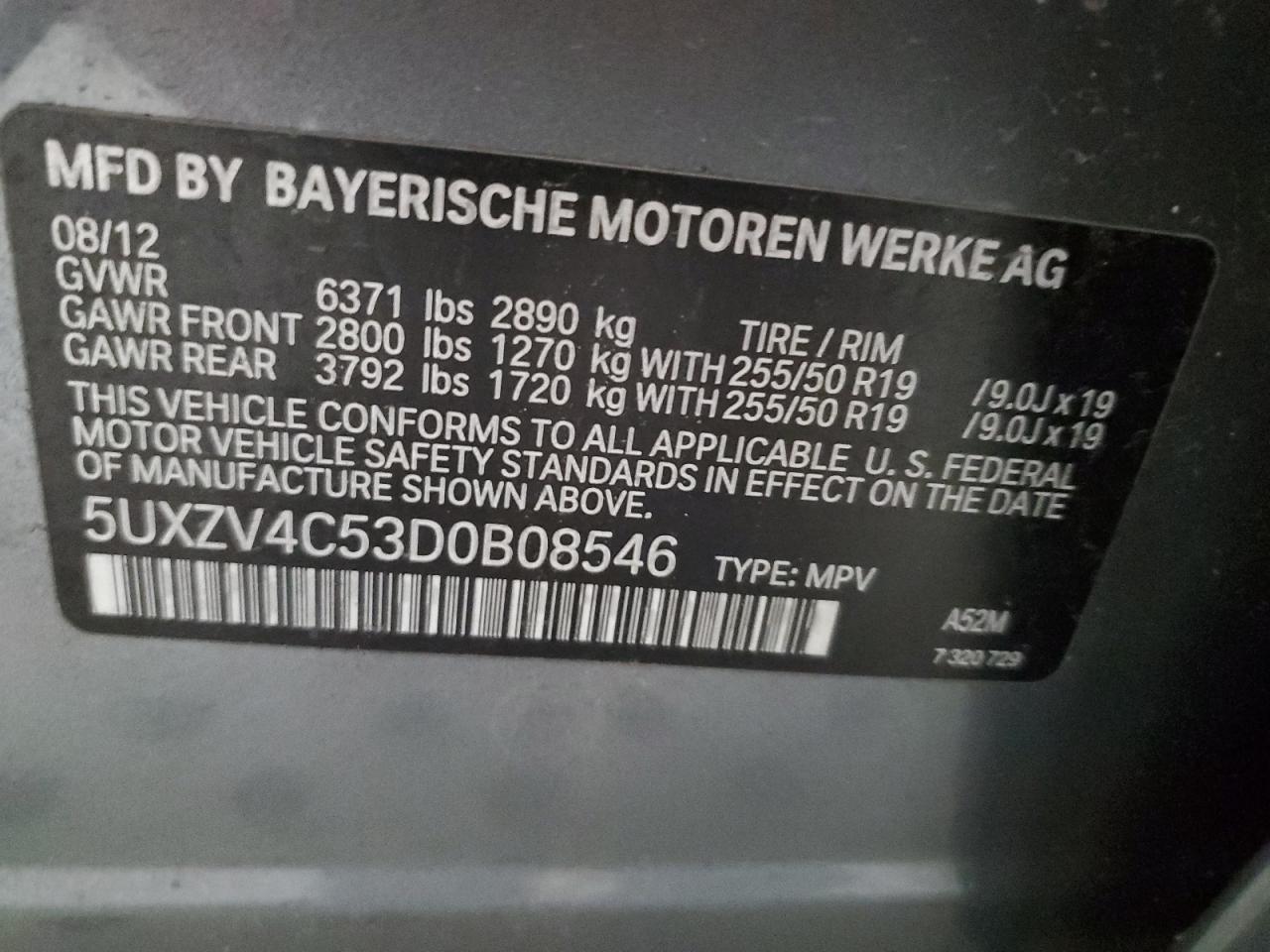 5UXZV4C53D0B08546 2013 BMW X5 xDrive35I