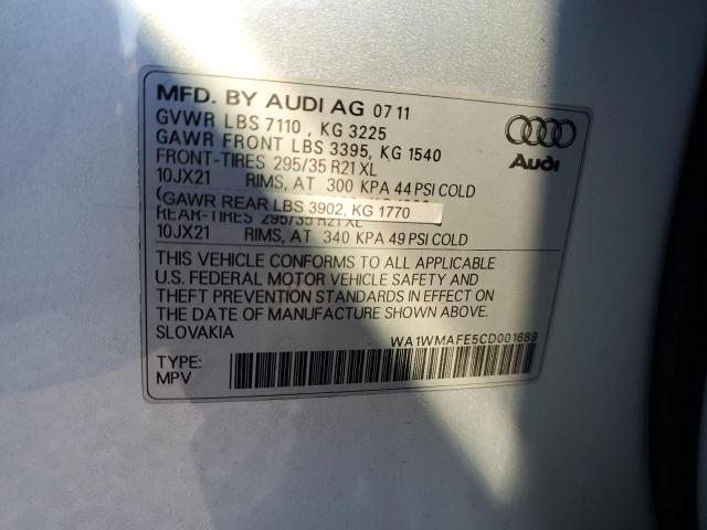 WA1WMAFE5CD001689 2012 AUDI Q7, photo no. 12