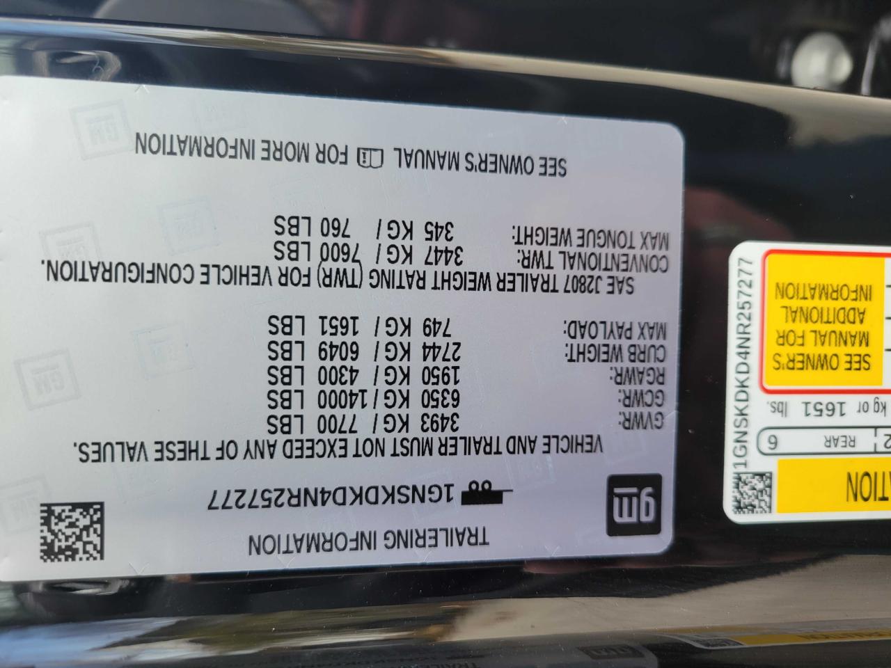 1GNSKDKD4NR257277 2022 Chevrolet Suburban K1500 Z71