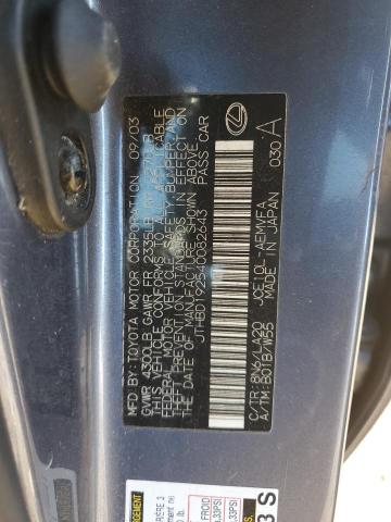 2004 Lexus Is 300 VIN: JTHBD192540082643 Lot: 42558874