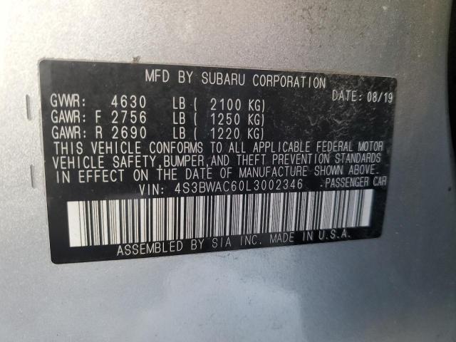 2020 SUBARU LEGACY PRE 4S3BWAC60L3002346