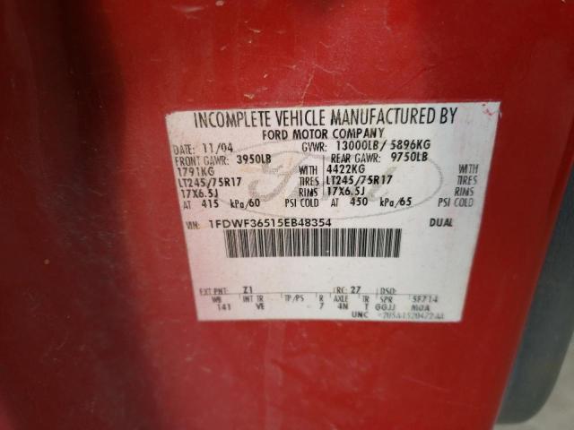 2005 Ford F350 Super Duty VIN: 1FDWF36515EB48354 Lot: 43256604