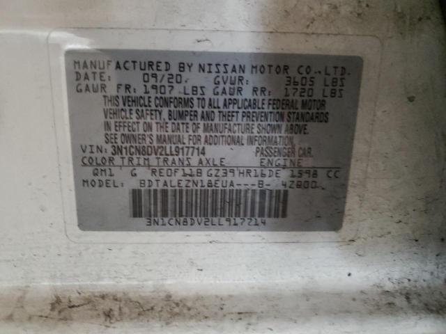 2020 Nissan Versa S VIN: 3N1CN8DV2LL917714 Lot: 44468164