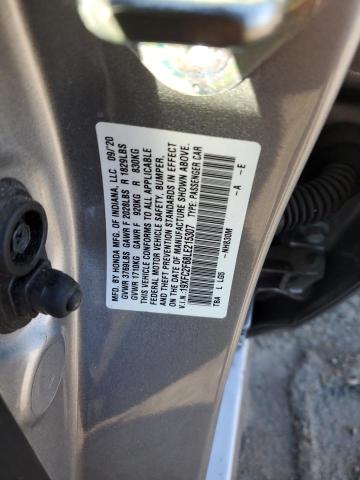 2020 HONDA CIVIC LX 19XFC2F68LE215307