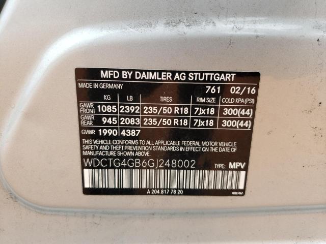 VIN WDCTG4GB6GJ248002 2016 Mercedes-Benz GLA-Class,... no.13