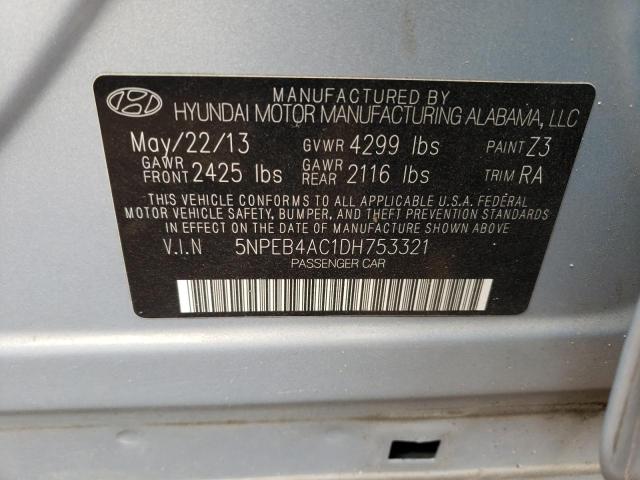 2013 Hyundai Sonata Gls VIN: 5NPEB4AC1DH753321 Lot: 44007044