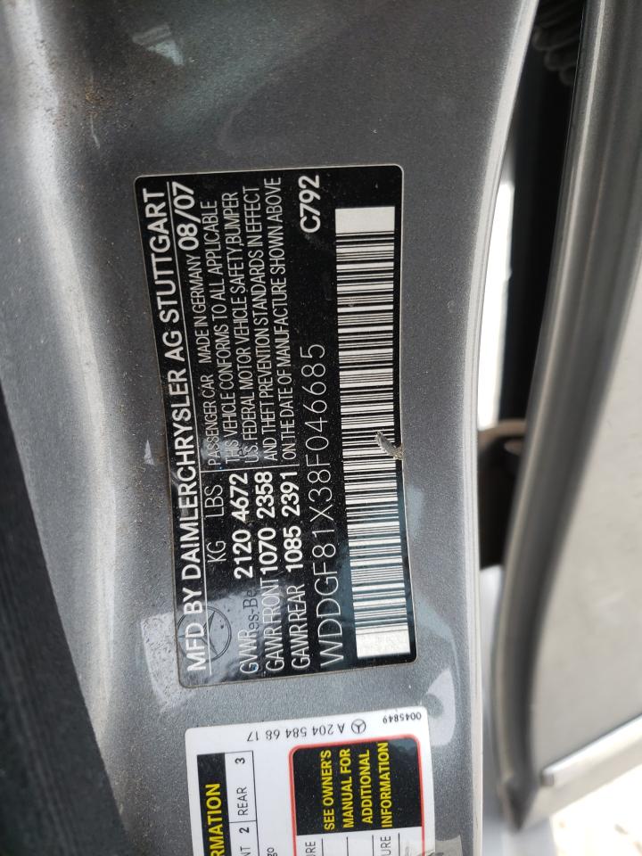 WDDGF81X38F046685 2008 Mercedes-Benz C 300 4Matic