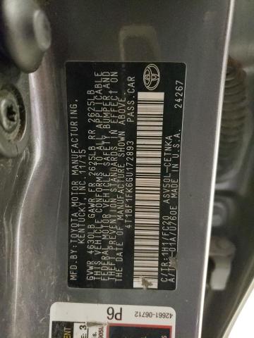 2016 TOYOTA CAMRY LE - 4T1BF1FK6GU172893