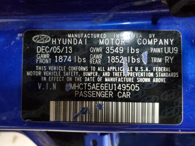 2014 Hyundai Accent Gls VIN: KMHCT5AE6EU149505 Lot: 41005474