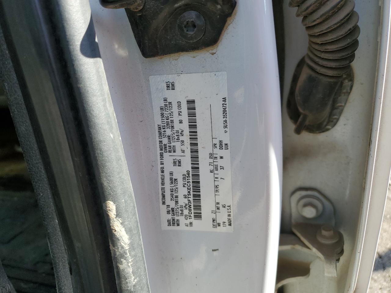 1FD8W3FT5KEC51540 FORD F350 2019