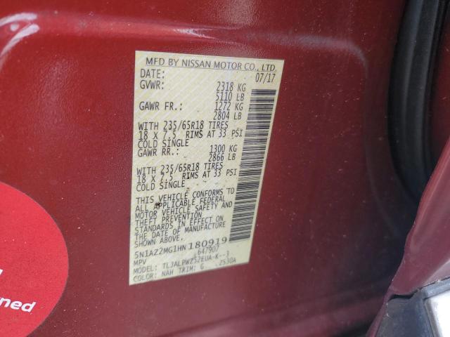 2017 Nissan Murano S VIN: 5N1AZ2MG1HN180919 Lot: 42761094