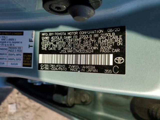2021 TOYOTA PRIUS LE JTDL9MFU7M3023624