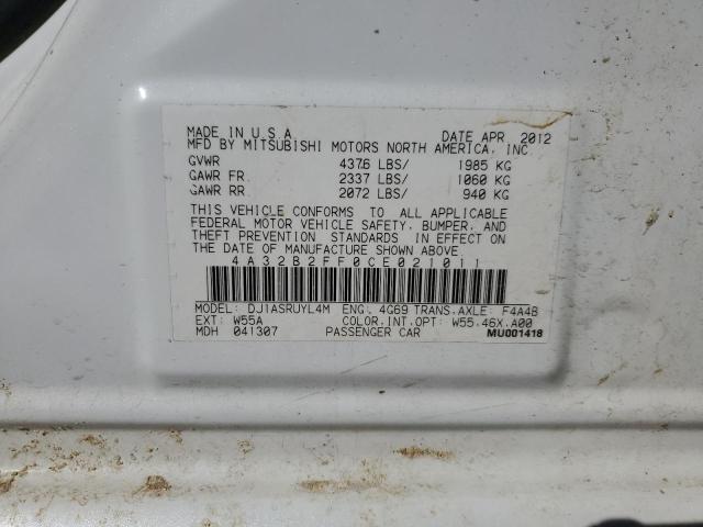 2012 Mitsubishi Galant Fe VIN: 4A32B2FF0CE021011 Lot: 43977594