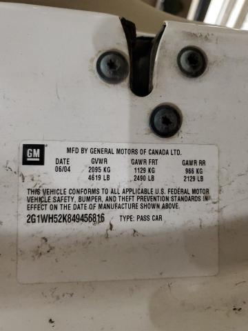 2004 Chevrolet Impala Ls VIN: 2G1WH52K849456816 Lot: 53869884