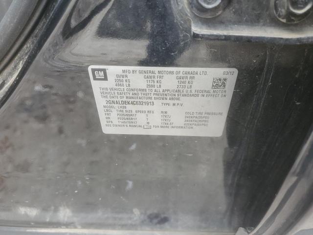 2012 Chevrolet Equinox Lt VIN: 2GNALDEK4C6321913 Lot: 42119954