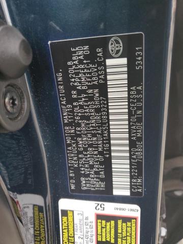 2020 TOYOTA CAMRY SE 4T1G11AK5LU893227