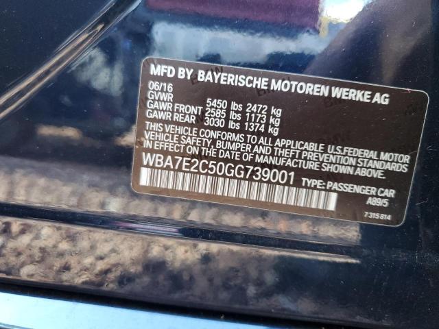 VIN WBA7E2C50GG739001 2016 BMW 7 Series, 740 I no.12