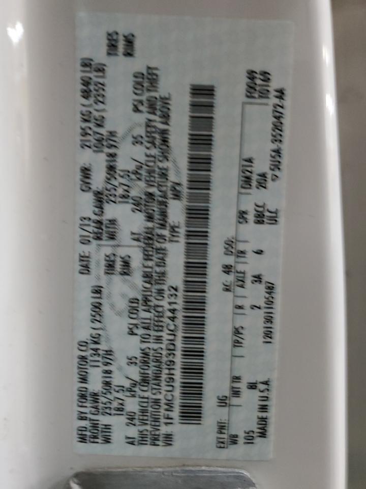 1FMCU9H93DUC44132 2013 Ford Escape Sel