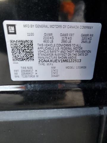 2021 CHEVROLET EQUINOX LT 2GNAXUEV1M6122513