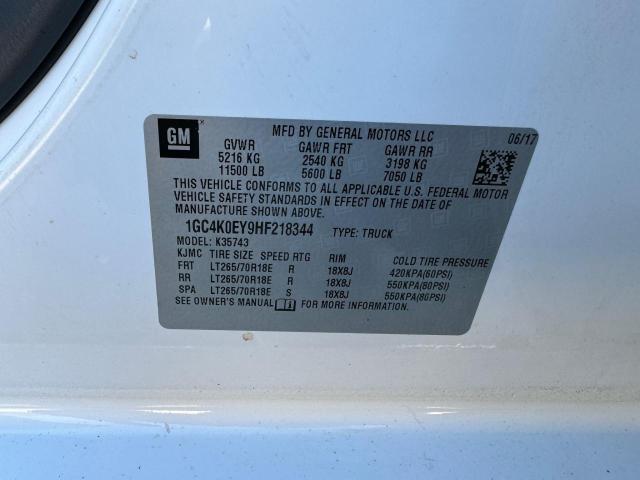 2017 CHEVROLET SILVERADO 1GC4K0EY9HF218344