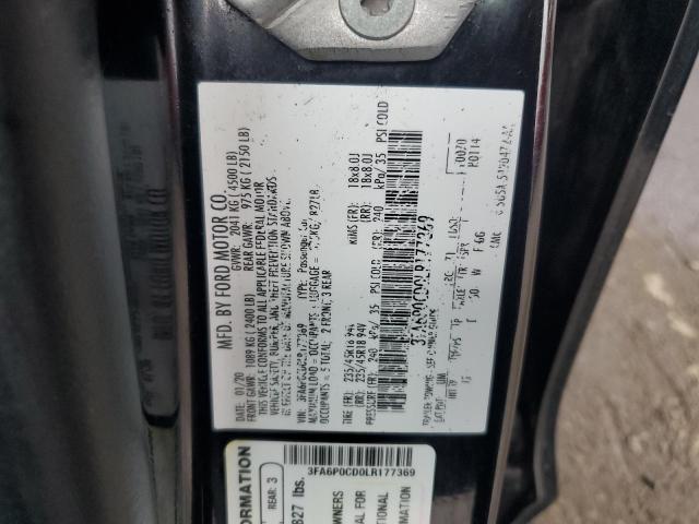 3FA6P0CD0LR177369 2020 FORD FUSION - Image 12