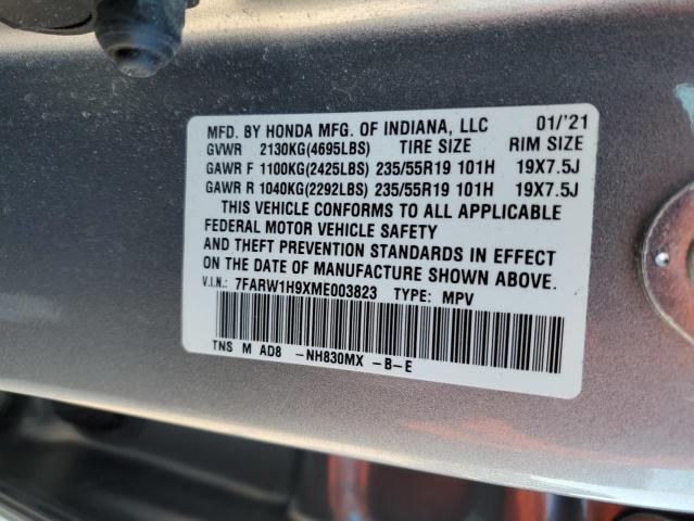 VIN 7FARW1H9XME003823 2021 HONDA CRV no.12