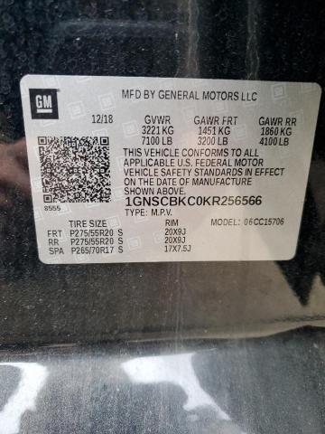 2019 Chevrolet Tahoe C1500 Lt VIN: 1GNSCBKC0KR256566 Lot: 44828374