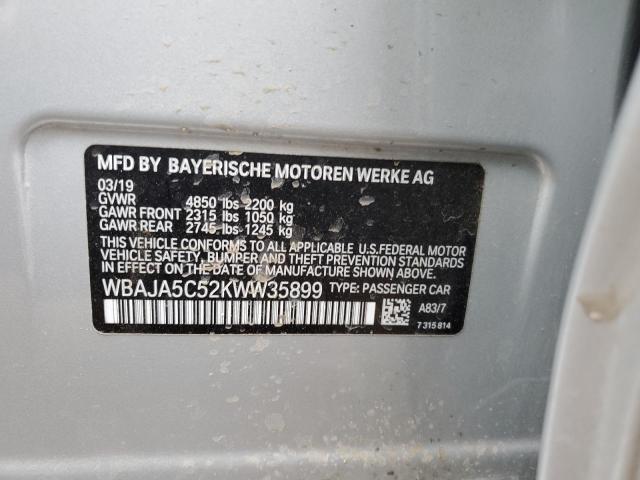 2019 BMW 530 I VIN: WBAJA5C52KWW35899 Lot: 43414614