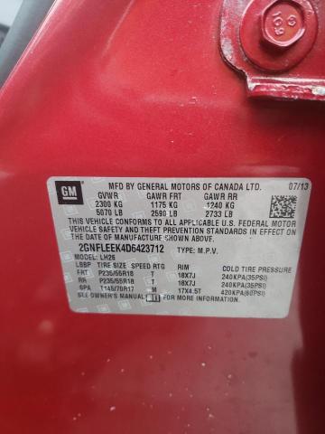 2013 Chevrolet Equinox Lt VIN: 2GNFLEEK4D6423712 Lot: 43047884