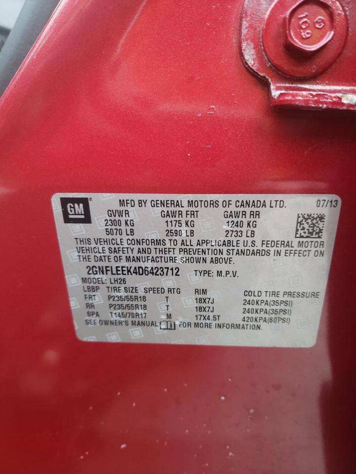 2gnfleek4d6423712 2GNFLEEK4D6423712 2013 Chevrolet Equinox Lt