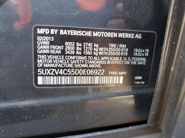 VIN 5UXZV4C55D0E06922 2013 BMW X5, Xdrive35I no.12