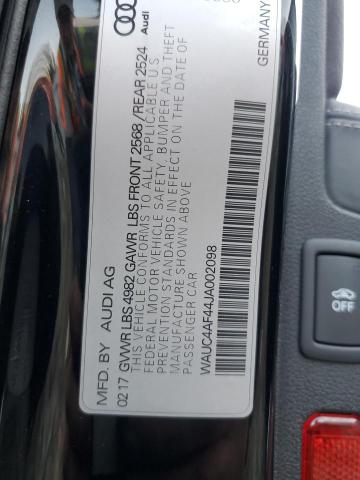 2018 AUDI S4 PRESTIG - WAUC4AF44JA002098