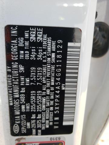 2016 KIA SORENTO SX 5XYPK4A54GG118129