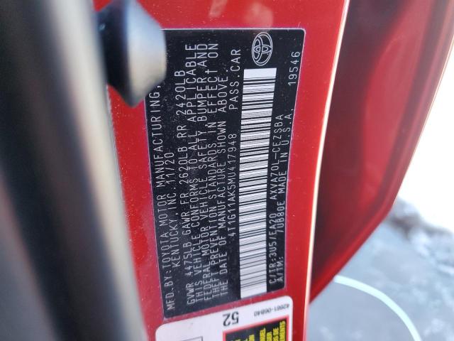 2021 TOYOTA CAMRY SE 4T1G11AK5MU417948