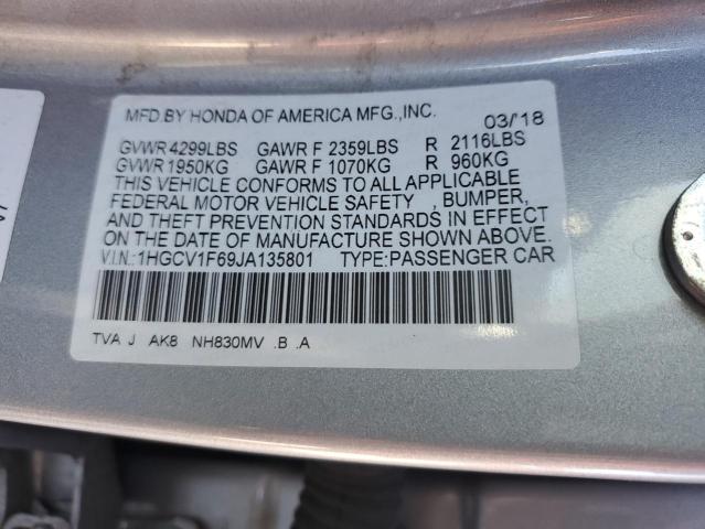 2018 HONDA ACCORD EXL - 1HGCV1F69JA135801