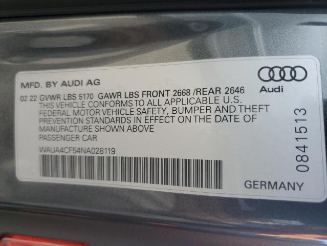 WAUA4CF54NA028119 Audi S5/RS5 S5 PREMIUM 12