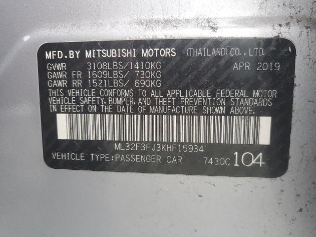 2019 MITSUBISHI MIRAGE G4 - ML32F3FJ3KHF15934