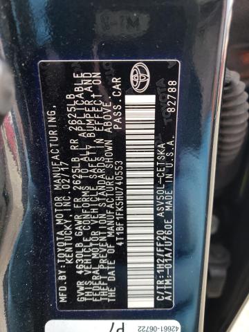 2017 TOYOTA CAMRY LE 4T1BF1FK5HU740553