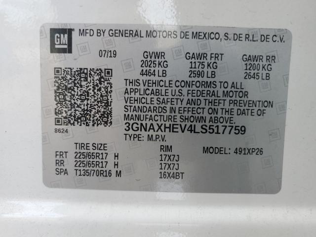 2020 CHEVROLET EQUINOX LS 3GNAXHEV4LS517759