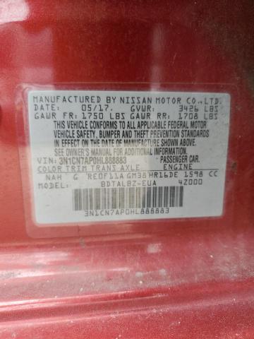 2017 NISSAN VERSA S 3N1CN7AP0HL888883