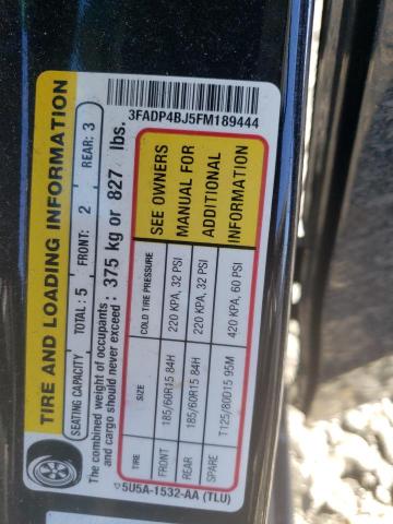 2015 FORD FIESTA SE 3FADP4BJ5FM189444