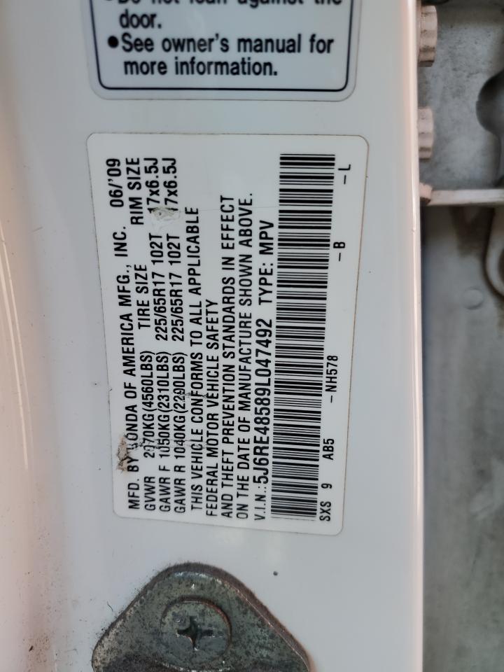 5J6RE48589L047492 2009 Honda Cr-V Ex