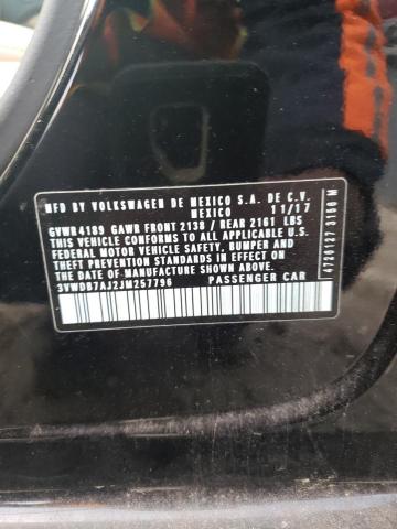 2018 VOLKSWAGEN JETTA SE 3VWDB7AJ2JM257796