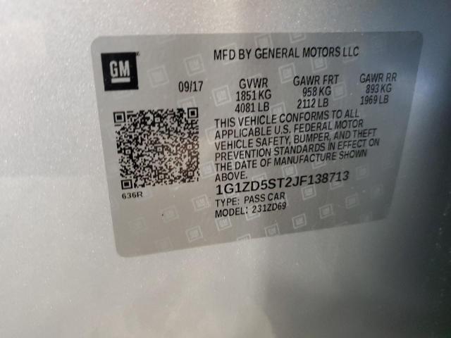 2018 CHEVROLET MALIBU LT 1G1ZD5ST2JF138713