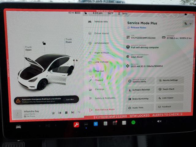 2021 TESLA MODEL Y - 5YJYGDEE9MF232260