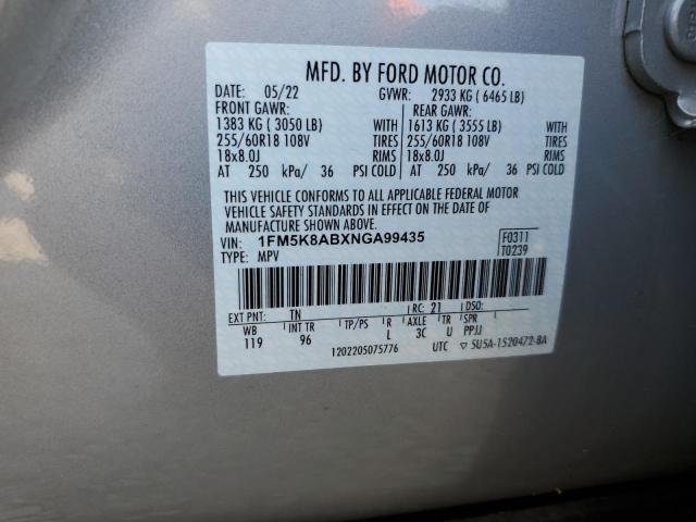 2022 FORD EXPLORER P 1FM5K8ABXNGA99435