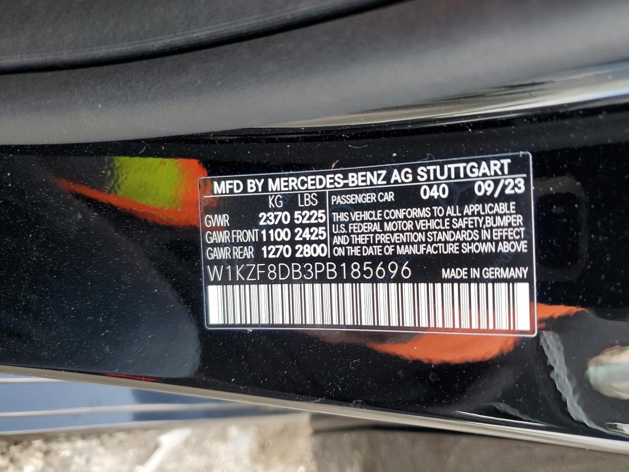 W1KZF8DB3PB185696 2023 Mercedes-Benz E 350