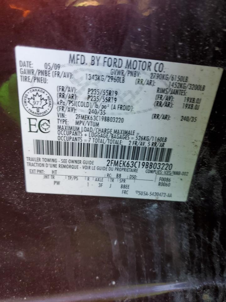 2FMEK63C19BB03220 2009 Ford Flex Limited