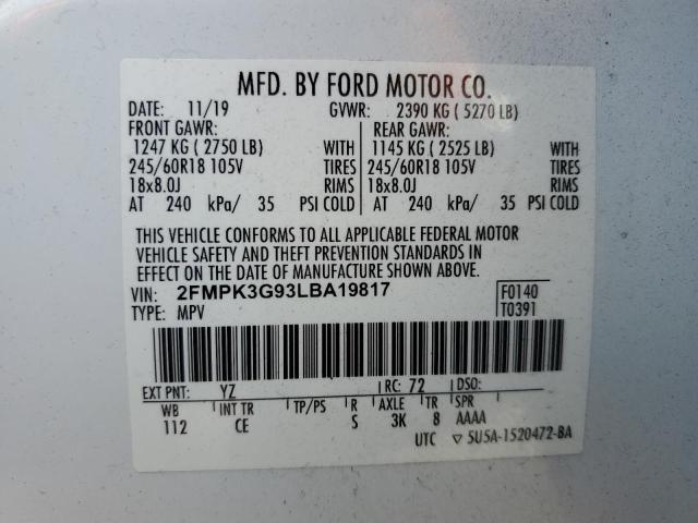 2020 FORD EDGE SE 2FMPK3G93LBA19817